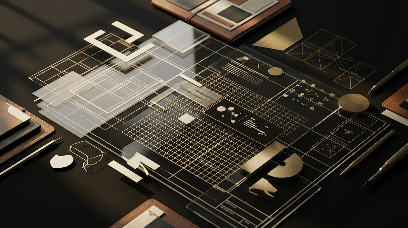 Design system artifacts and interface planning layout for Imagine Group